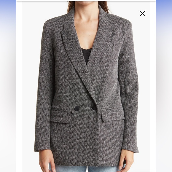 OVERSIZED DOUBLE BREASTED NOTCH COLLAR LONG SLEEVE SPORTCOAT - Picture 2 of 10